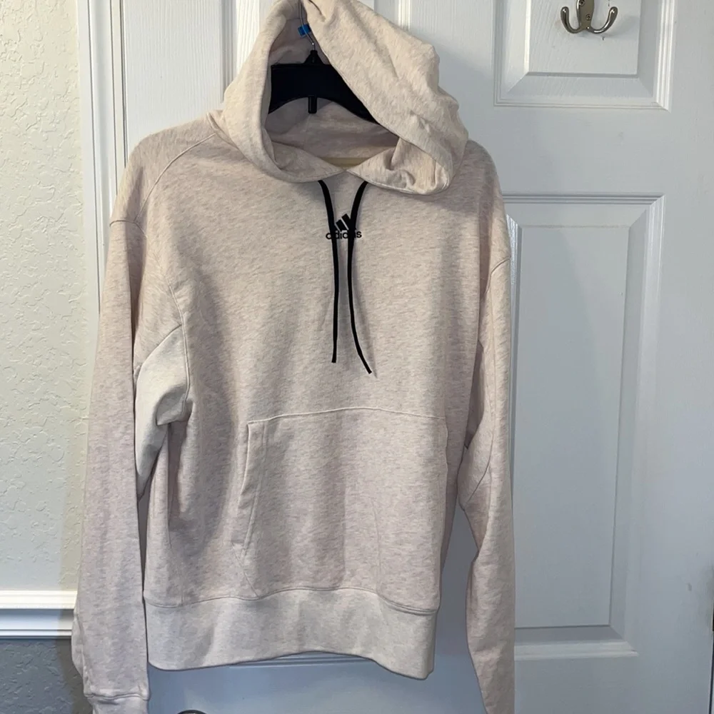 adidas Botanical Dye French Terry Hoodie NWT Unisex Small Beige Melange